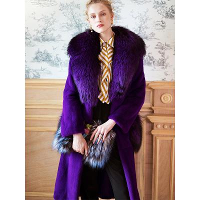 China 2021 Anti-wrinkle Silver Fox Mink Fur Coat Long Sleeve Imported Mink Fur Coat for sale