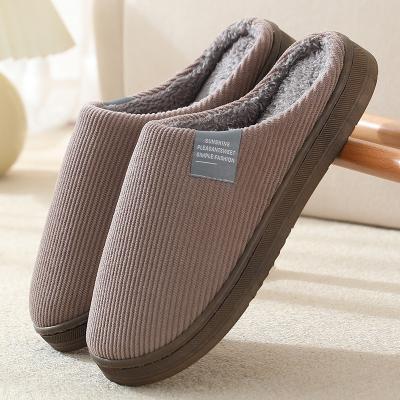 China 2021 Winter Style Couples Cotton Indoor Slippers Hotel Ladies Thick-soled Simple Korean Slippers Indoor Slippers for sale