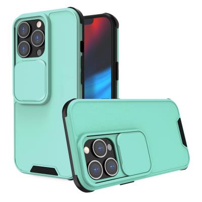 China Anti-fall For iPhone 13 Pro 12 Pro Max Slide Camera Protection Case PC+TPU Shockproof Cover 13 11 Pro Max XS XR 8 Plus SE2 for sale