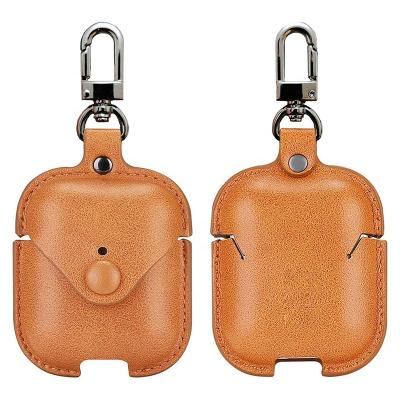 China Hot Selling Fashion PU Leather Case Single Earphone Base Case Shockproof Cover Device With Key Chain Compatible For Airpods for sale