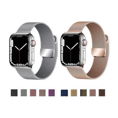 China Stainless Steel Mesh Buckle Band For Apple Watch Series Se 7 6 5 4 3 2 1 Stainless Steel Milanese Mesh Band For Apple Watch 38mm 40mm 42mm 44mm, Replacement Strap Buckle For Se 6 5 From iWatch 4 series 7 for sale