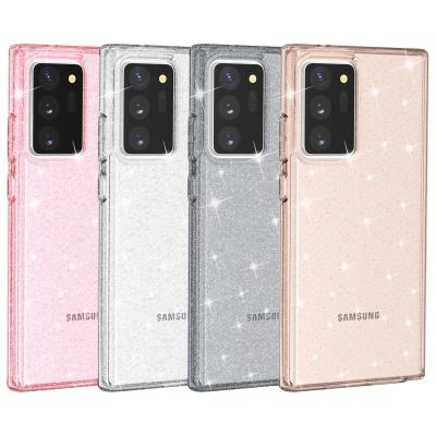 China Anti-Drop For Samsung S21 Plus Clear Glitter Hard Case For Women Crystal Bling Sparkle Shockproof Cover For Galaxy S20+ Ultra Note 20 for sale