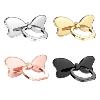 China Promotion Gift Bowknot Adjustable Phone Ring Stand Metal Phone Finger Ring Grip Stand Holder for All Smartphones for sale