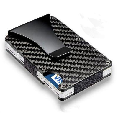 China Ultra Thin High Quality Minimalist Wallet Carbon Fiber For Men, RFID Blocking Stylish Classic Business Metal Money Clip Wallet for sale