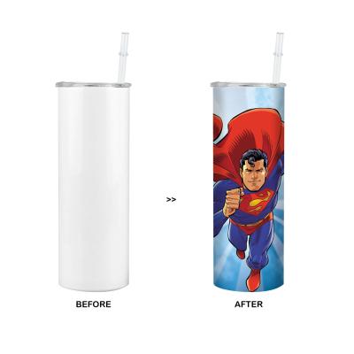 China Wholesale White Stainless Steel Double Wall Blank Business Sublimation Upright Tumbler Vacuum Mug for sale