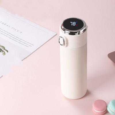 China New Design 304 Double Wall Smart Custom Logo Stainless Steel Water Bottle Smart Led Flask Temperature Display Vacuum Viable Fast Delivery for sale