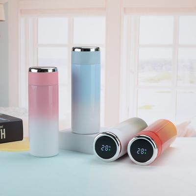 China Sustainable Double Wall Stainless Steel Vacuum Flasks Digital Thermo Led Flask For Hot Drinks With Customized Logo for sale