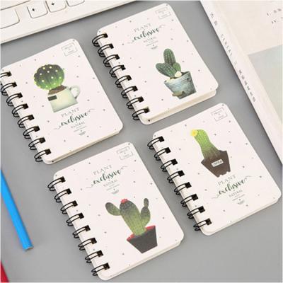 China Spiral cactus printing school supplies wholesale OPP packing spiral notebook for sale