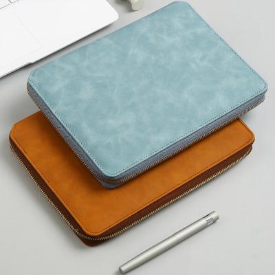 China Multifunctional A5 Loose-leaf Zipper Style Wallet PU Notebook Hardcover Book Card Slot for sale