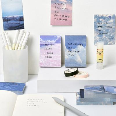 China Self-Adhesive Stationery Art Set Scenery Printing Patterns Memo Pad Custom Notepad for sale