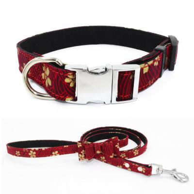 China Lights Printed Pet Berry Dog Collar Metal Clasp Lettering Dog Collar Supplies New Amazon Dog Chain for sale