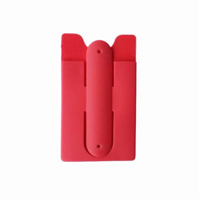 China Custom High Quality Silicone Logo Credit Card Adhesive Holder Pocket Silicon Phone Card Holder for sale