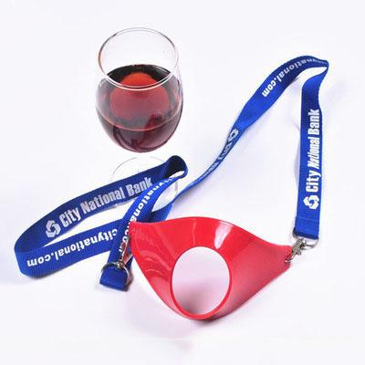 China China Trade Show Wine Glass Manufacturer Customized Holder Lanyard for sale