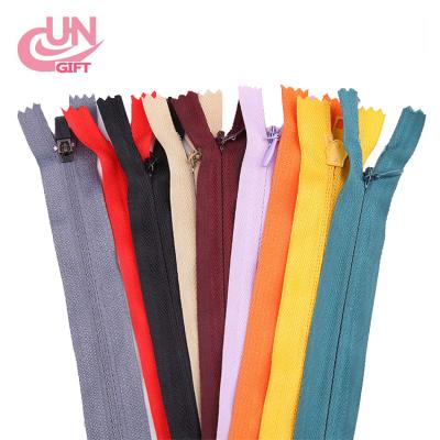 China Invisible Fashion Multicolor Invisible Zipper With Woven Tape for sale