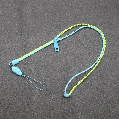 China Good Quality Cheap Custom Plastic Zipper Lanyard With Pouch Rubber Puller Trade Show for sale