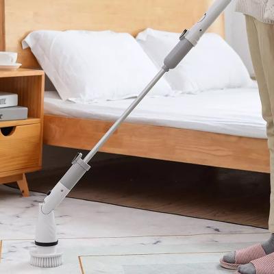 China New Sustainable Turbo Electric Cleaning Scrub Brush Long Handle Spinning Brush Cordless Bathroom for sale