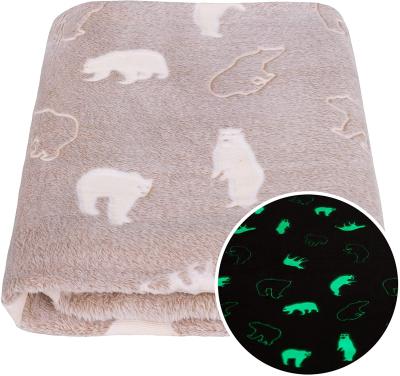 China Bright Anti-Pull Autumn Throw Blanket Gifts All Season Couch Bed Flannel Fleece Glow Blanket for sale