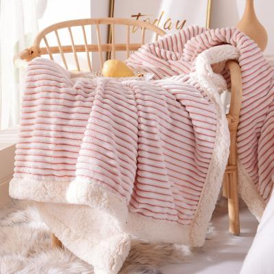 China Double Sided Soft Anti-Static Custom Printing Warm Sherpa Throw Blankets For Couch Bed for sale