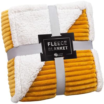 China Warm Throw Mustard Fleece Super Soft Fluffy Blanket Covering Blanket Anti-static Yellow Double Sided Cuddly For Couch Bed for sale