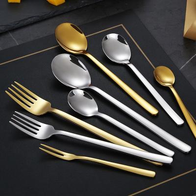 China JTX143 Stainless Steel Mini Scoop Long Handle Stirring Spoon Fork Kitchen Cutlery Coffee Tea Soup Spoon Ice Cream Dessert Spoon Viable for sale