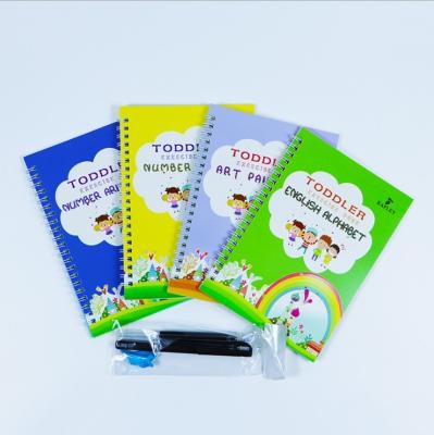 China Professional Factory Customized Reusable Kids Notebook Spiral Sunk Common Magic Practice Book For Kid for sale