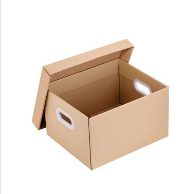 China Recycled Materials Custom Logo Cardboard Boxes Tapeless Assembly Corrugated Paper Boxes Easy Carry Handles SmoothMove Paper Packing Box for sale