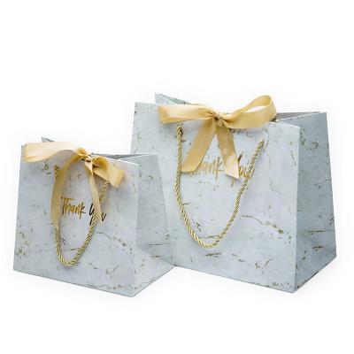 China Modern Design Recyclable Printed Gift Paper Bag Shopping Bag With Bow for sale