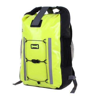 China High Frequency Welded Seams Grip Fluorescence PVC Waterproof Base Camp Top Backpack Tarp Dry Bag for sale