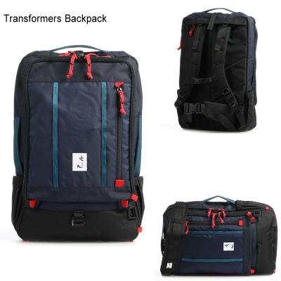 China Waterproof 15 inch New Designer Fashionable 2 in 1 Overall Compartment RPET Nylon Bags Laptop Duffel Bag Backpack Travel for sale