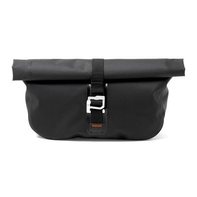 China PU-coated nylon outdoor cycling accessories bag roll top waterproof handlebar bag for sale