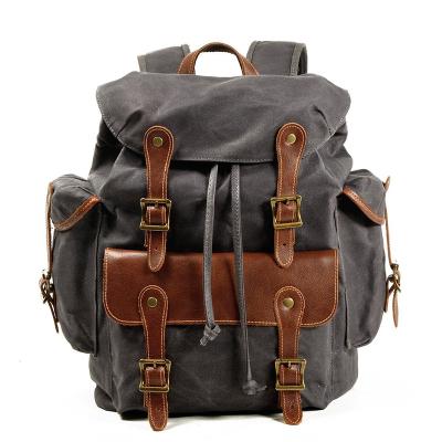 China With USB Batik Bag Waterproof Canvas Men's Retro Backpack Travel Bag Large Capacity Outdoor Bag for sale