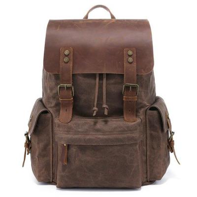 China With USB Waterproof Batik Bag Men's Canvas Waterproof Men's Retro Backpack Travel Bag Large Capacity Outdoor Bag for sale