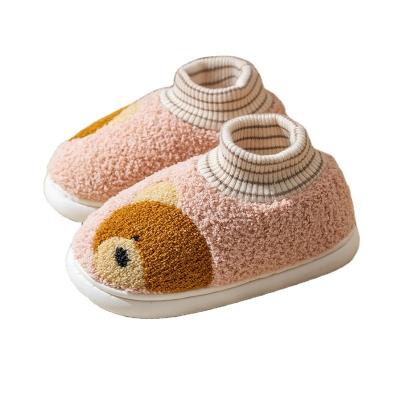 China Fashion Home Furnishing Cartoon Bear Thermal Warm Leisure Slippers Indoor Slippers for Kids Support Suede Boys and Girls Shoes for sale