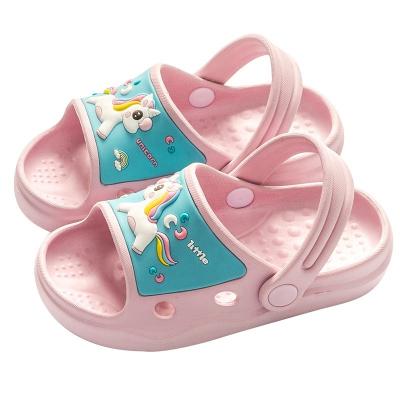 China ZHUBABA New Summer Children's Hole Shoes Baby Girl Boys Indoor Breathable Unicorn Sandals Outdoor Clogs Slippers for sale