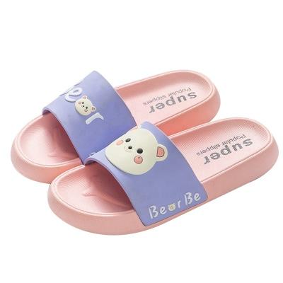 China Fashion Trend ZHUBABA Fashion Women Soft Slippers Summer Cute Bathroom Home Men Indoor Cloud Cushion Non-slip Anti-skid Female Slide for sale