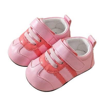 China ZHUBABA Baby Shoes Cute Color Blocking Hook&Loop Baby Boys Girls Rubber Sole Non-Slip Shoes Newborn First Walkers for sale