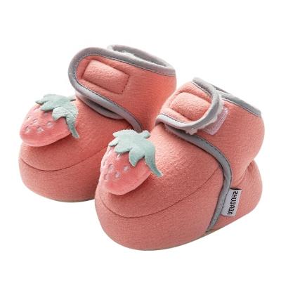 China Hot Sale Anti-skid Unique Soft Touch Pre Walker Baby Shoes ZHUBABA Cute Berry Fruit Winter Cartoon Cotton Shoes for sale