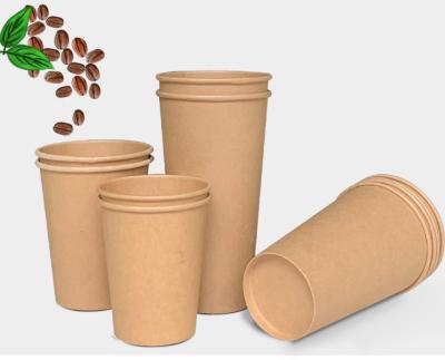 China Disposable Custom Logo Printed Single Wall Kraft Paper Coffee Cup for sale