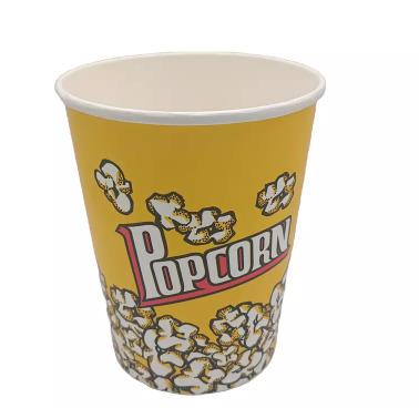 China Recyclable Paper Bucket Disposable Popcorn Cups Disposable Fired Popcorn Chicken Tubs For Party Movie for sale