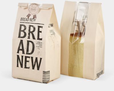 China Disposable Hot Selling Custom Food Bag Packaging Kraft Paper Bag With Transparent Window For Bread And Toast for sale