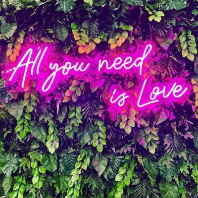 China High quality shine resistant all you need is love led custom neon light sign in stock for sale