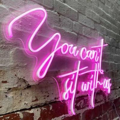 China Shatter Resistant Blind Shipping Manufacturer Pink Color Custom You Can't Sit With Us Custom Neon Sign Letters for sale