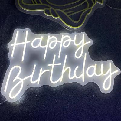 China Manufacturer Drop Shipping Decorative Shine Resistant Lighting Wall Art Bar Party Neon Happy Birthday Light Custum Letters for sale