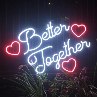 China Custom Shine Resistant Wall Decorations Happy Birthday Together Upgrade Big Size Drop Shipping Led Neon Sign for sale