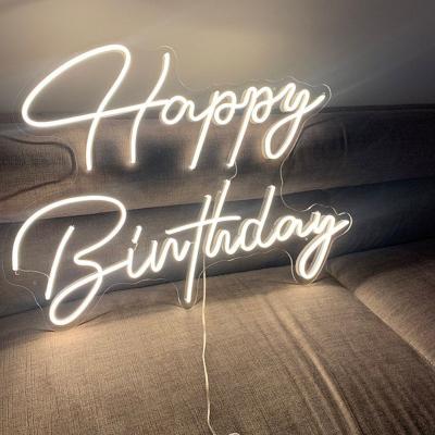 China Shine Resistant Acrylic Wall Letters Decorations Customized Color Neon Acrylic Sign Led Happy Birthday Neon Sign for sale