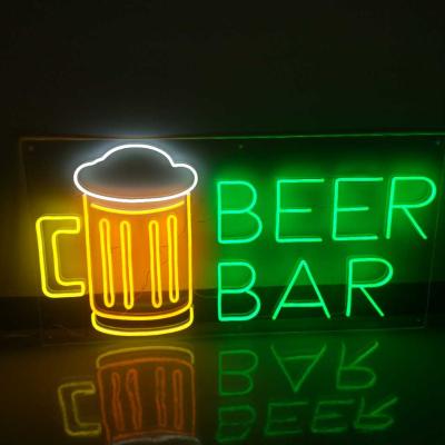 China Shine Resistant Hot Sale Customized Colorful Bar Beer Decorations Light Up Led Neon Signs Symbols High Quality for sale