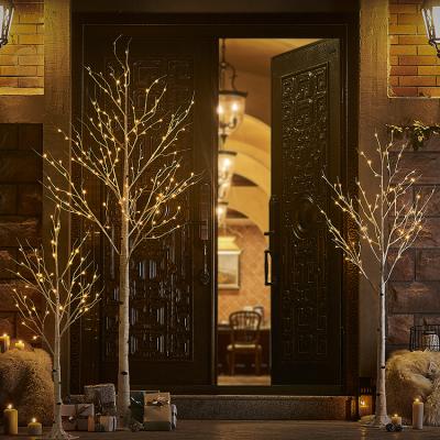 China Decorative LED Decoration Birch Tree Warm White USB Powered 64 LED Artificial Birch Tree Light for sale