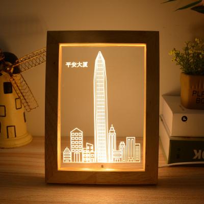 China Eye-proective Factory Price Decoration 3D LED Night Lights Christmas Photo Frame Lamps for sale