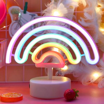 China Drop Shipping Colorful Easy Pattern Rainbow Pattern Cute Maker Installation Neon Table Lamp Led Neon Led Lights for sale