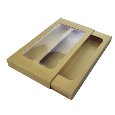 China Disposable Custom USB Charger Kraft Paper Packaging Box With Window for sale